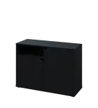 KU2-10DN L skříňka nízká 2-dvéřová, nika, 740x1022x400 mm, provedení levé, černá