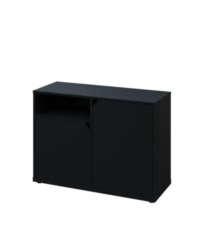 KU2-10DN L skříňka nízká 2-dvéřová, nika, 740x1022x400 mm, provedení levé, černá