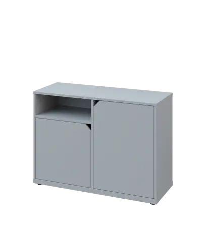 KU2-10DN L skříňka nízká 2-dvéřová, nika, 740x1022x400 mm, provedení levé, šedá