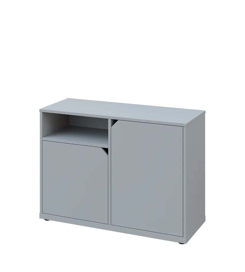 KU2-10DN L skříňka nízká 2-dvéřová, nika, 740x1022x400 mm, provedení levé, šedá