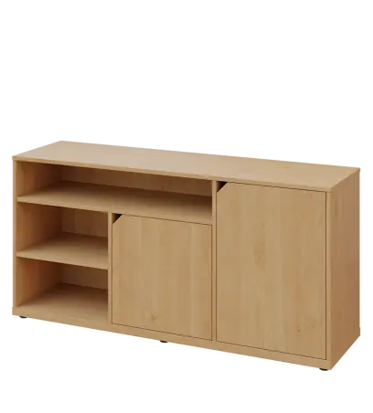 KU2-15DN3 L skříňka nízka 2-dvéřová, niky, 740x1522x400 mm, provedení levé, javor horský