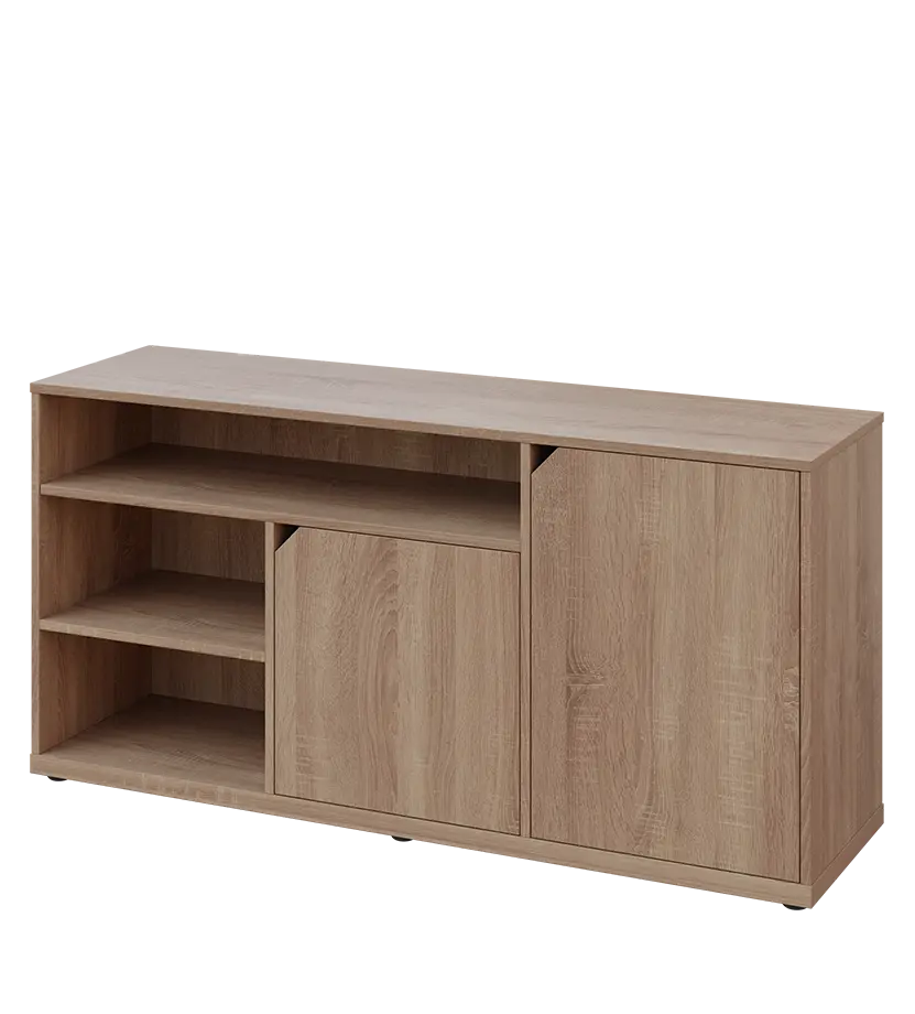 KU2-15DN3 L skříňka nízka 2-dvéřová, niky, 740x1522x400 mm, provedení levé, dub bardolino