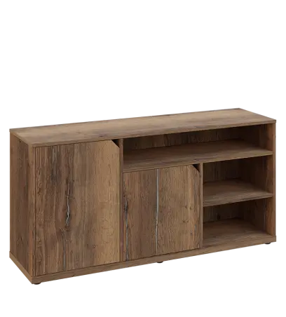 KU2-15DN3 P skříňka nízka 2-dvéřová, niky, 740x1522x400 mm, provedení pravé, dub halifax cínový