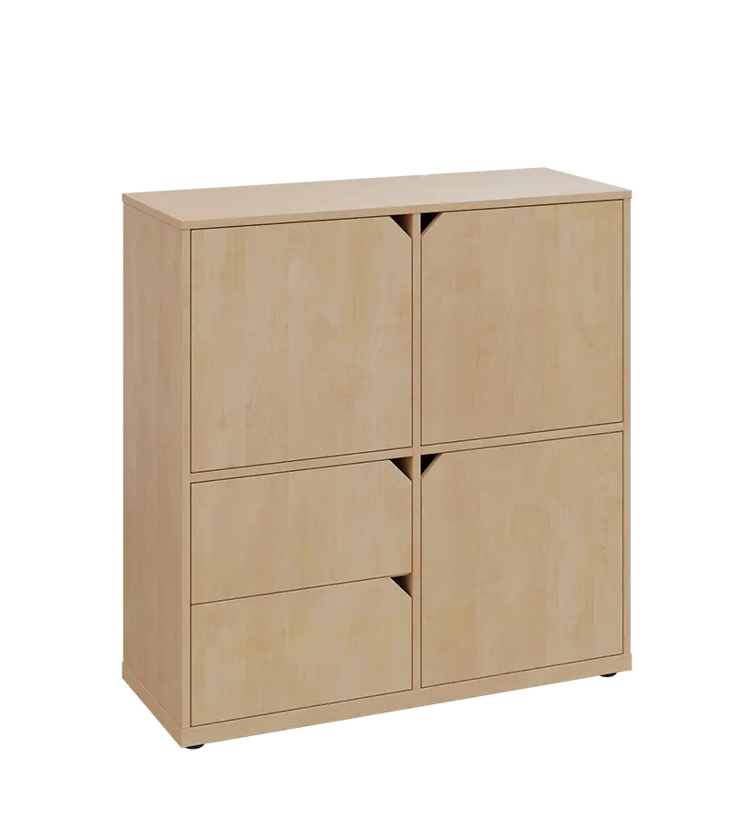 KU3-10DZ2 P skříňka 3-dvéřová, zásuvky, 1054x1022x400 mm, provedení pravé, bříza irská