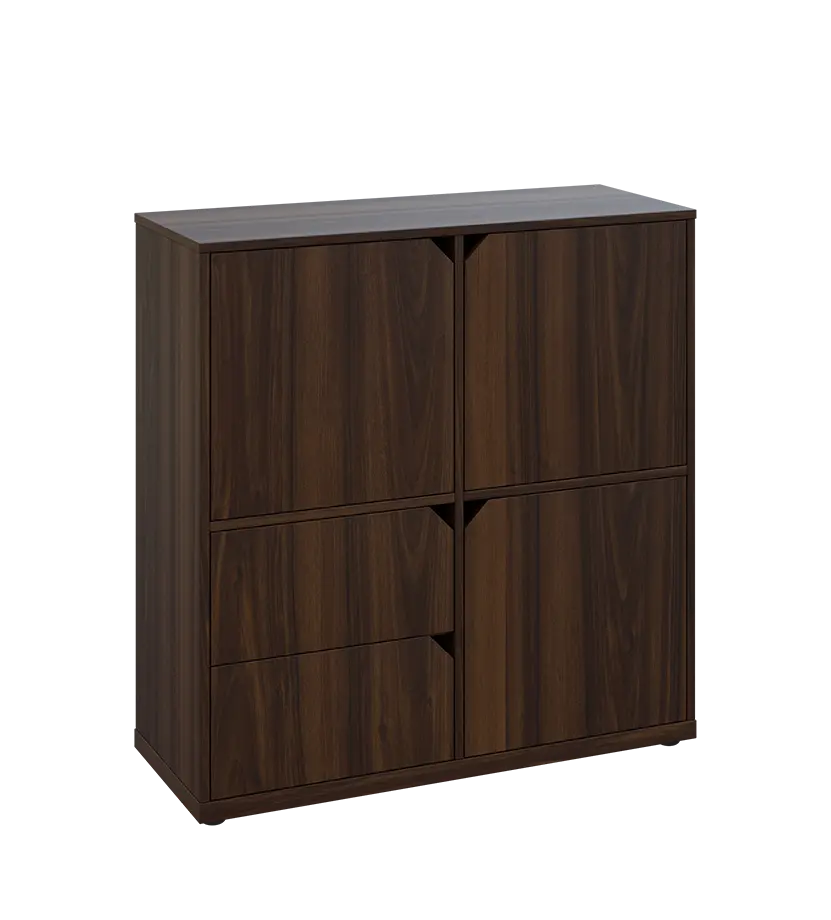 KU3-10DZ2 P skříňka 3-dvéřová, zásuvky, 1054x1022x400 mm, provedení pravé, ořech královský