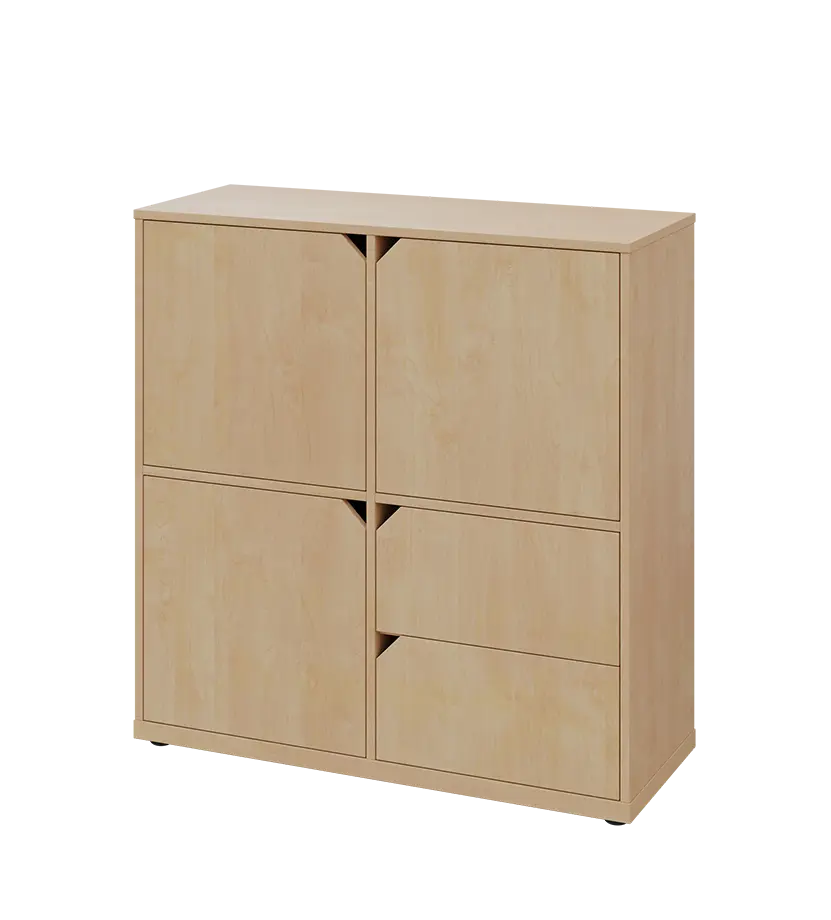 KU3-10DZ2 L skříňka 3-dvéřová, zásuvky, 1054x1022x400 mm, provedení levé, bříza irská