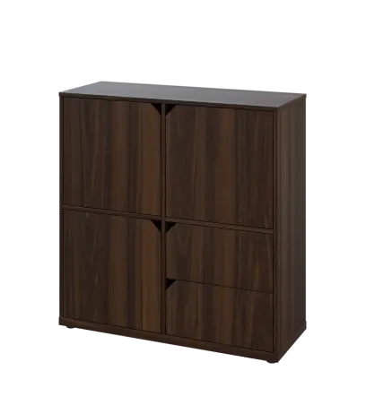 KU3-10DZ2 L skříňka 3-dvéřová, zásuvky, 1054x1022x400 mm, provedení levé, ořech královský