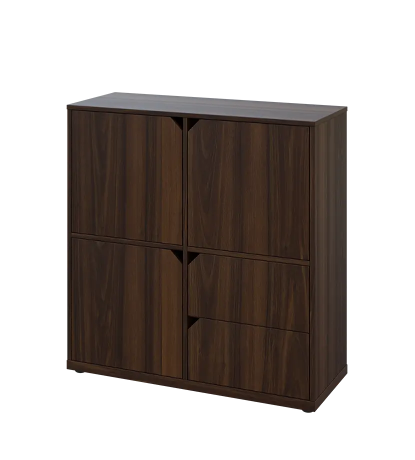 KU3-10DZ2 L skříňka 3-dvéřová, zásuvky, 1054x1022x400 mm, provedení levé, ořech královský