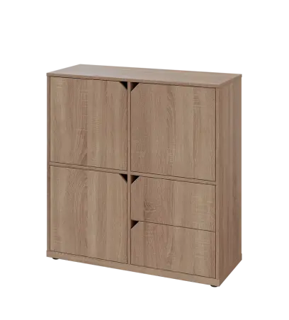 KU3-10DZ2 L skříňka 3-dvéřová, zásuvky, 1054x1022x400 mm, provedení levé, dub bardolino