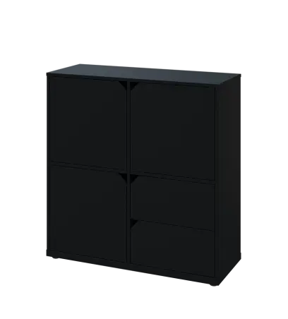 KU3-10DZ2 L skříňka 3-dvéřová, zásuvky, 1054x1022x400 mm, provedení levé, černá