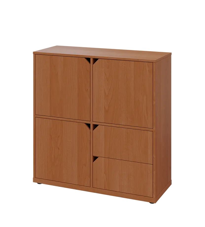 KU3-10DZ2 L skříňka 3-dvéřová, zásuvky, 1054x1022x400 mm, provedení levé, olše jantar