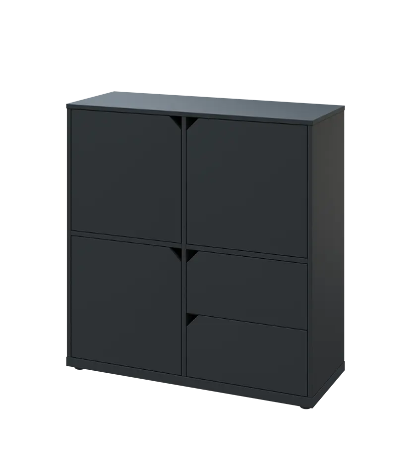 KU3-10DZ2 L skříňka 3-dvéřová, zásuvky, 1054x1022x400 mm, provedení levé, antracit