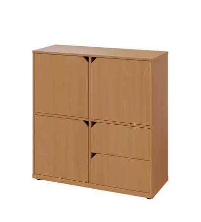 KU3-10DZ2 L skříňka 3-dvéřová, zásuvky, 1054x1022x400 mm, provedení levé, buk Royal