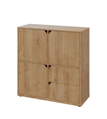 KU3-10DZ2 L skříňka 3-dvéřová, zásuvky, 1054x1022x400 mm, provedení levé, dub lite