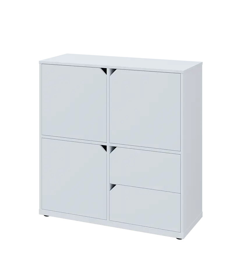 KU3-10DZ2 L skříňka 3-dvéřová, zásuvky, 1054x1022x400 mm, provedení levé, bílá