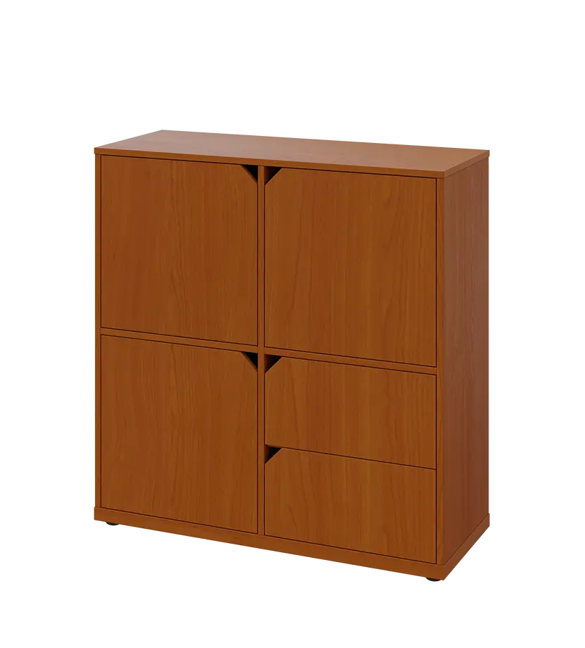 KU3-10DZ2 L skříňka 3-dvéřová, zásuvky, 1054x1022x400 mm, provedení levé, třešeň šumavská