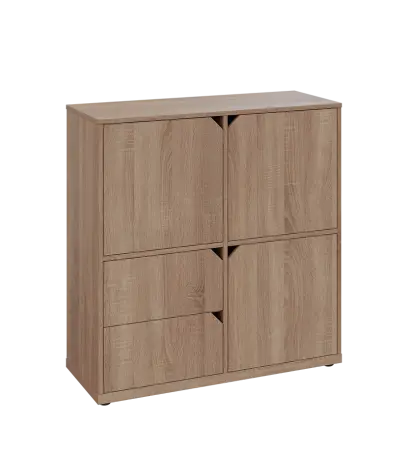 KU3-10DZ2 P skříňka 3-dvéřová, zásuvky, 1054x1022x400 mm, provedení pravé, dub bardolino