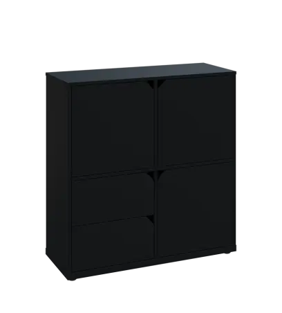 KU3-10DZ2 P skříňka 3-dvéřová, zásuvky, 1054x1022x400 mm, provedení pravé, černá