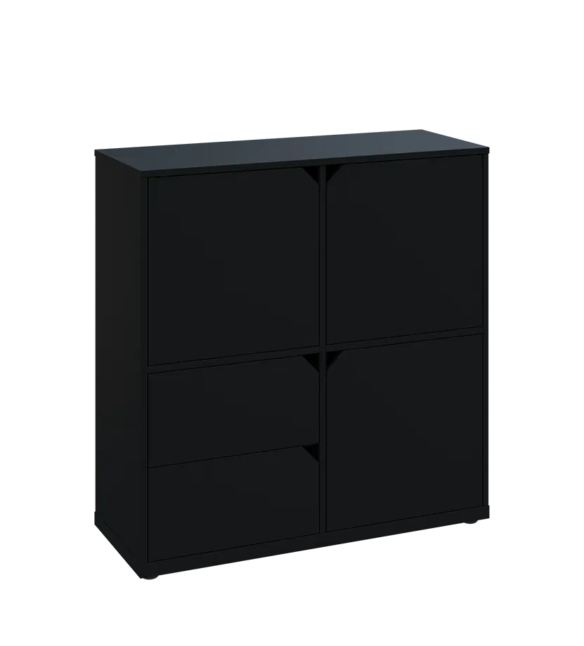 KU3-10DZ2 P skříňka 3-dvéřová, zásuvky, 1054x1022x400 mm, provedení pravé, černá