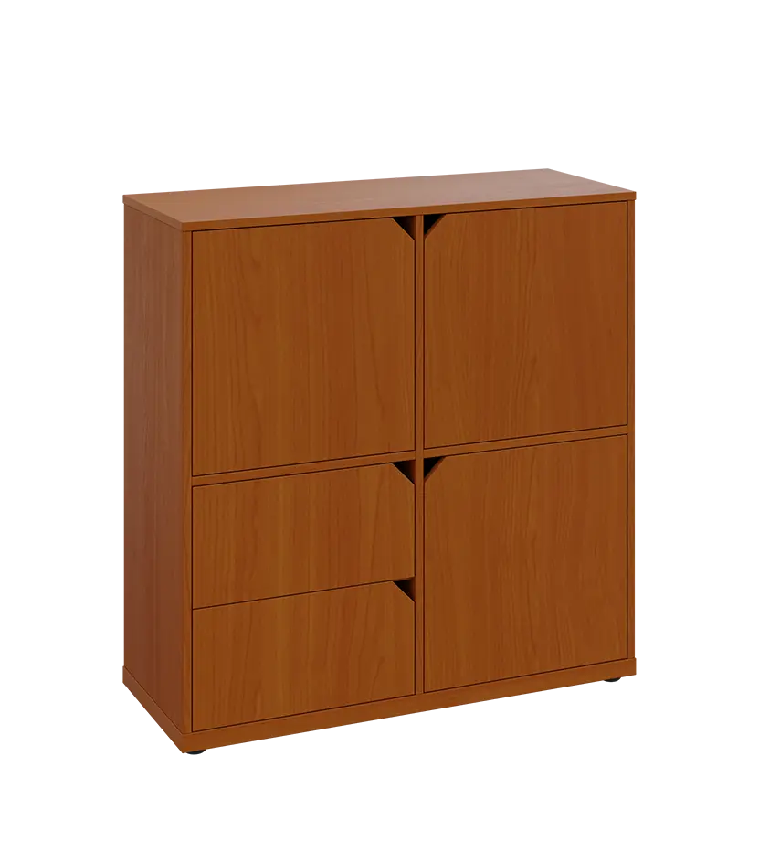 KU3-10DZ2 P skříňka 3-dvéřová, zásuvky, 1054x1022x400 mm, provedení pravé, třešeň šumavská