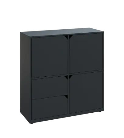 KU3-10DZ2 P skříňka 3-dvéřová, zásuvky, 1054x1022x400 mm, provedení pravé, antracit