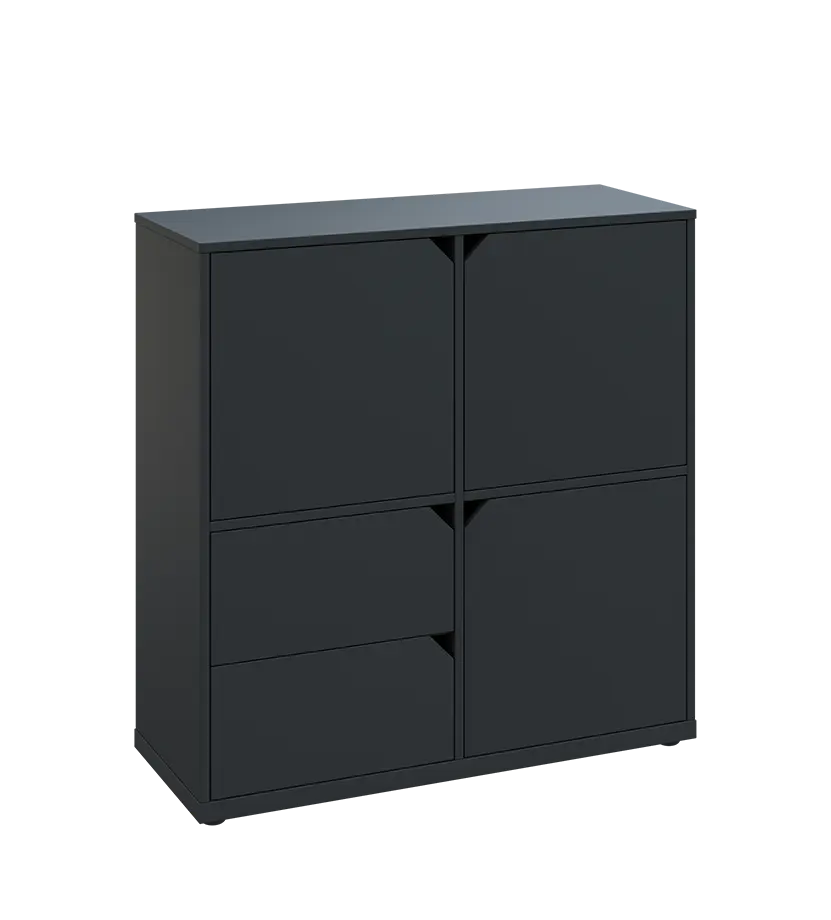 KU3-10DZ2 P skříňka 3-dvéřová, zásuvky, 1054x1022x400 mm, provedení pravé, antracit