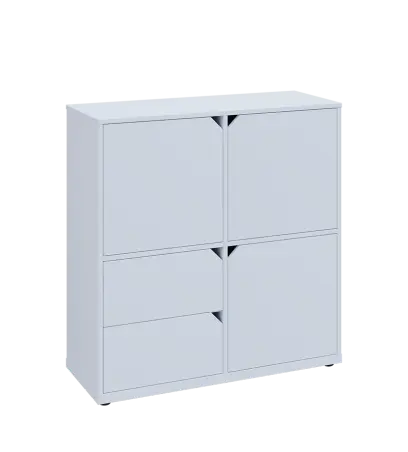 KU3-10DZ2 P skříňka 3-dvéřová, zásuvky, 1054x1022x400 mm, provedení pravé, bílá sněžná