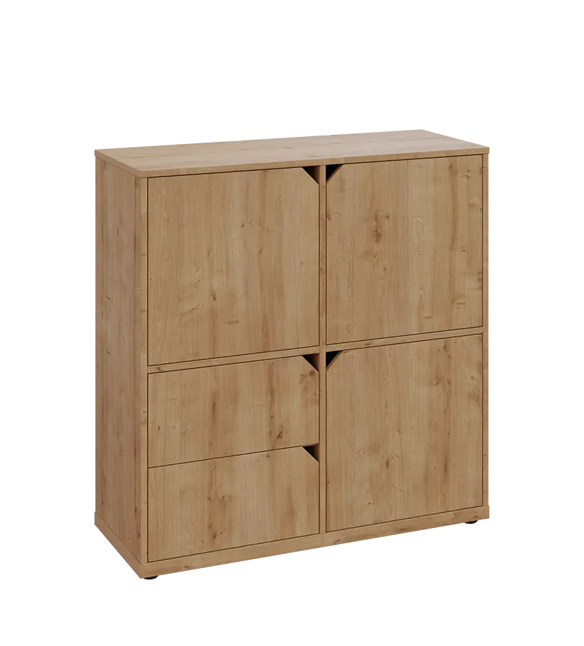 KU3-10DZ2 P skříňka 3-dvéřová, zásuvky, 1054x1022x400 mm, provedení pravé, dub lite