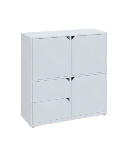 KU3-10DZ2 P skříňka 3-dvéřová, zásuvky, 1054x1022x400 mm, provedení pravé, bílá