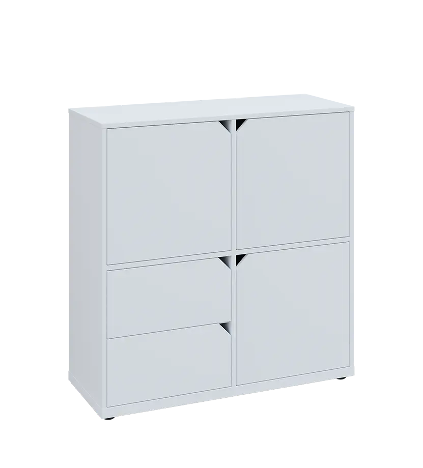 KU3-10DZ2 P skříňka 3-dvéřová, zásuvky, 1054x1022x400 mm, provedení pravé, bílá