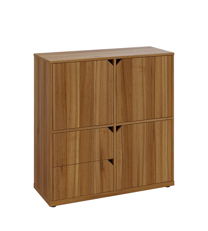 KU3-10DZ2 P skříňka 3-dvéřová, zásuvky, 1054x1022x400 mm, provedení pravé, ořech světlý