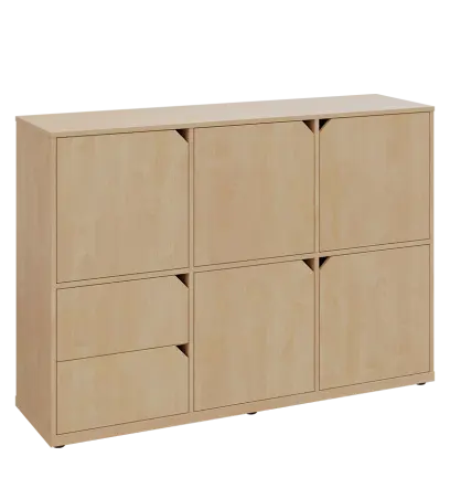 KU3-15DZ2 P skříňka 5-dvéřová, zásuvky, 1054x1522x400 mm, provedení pravé, bříza irská