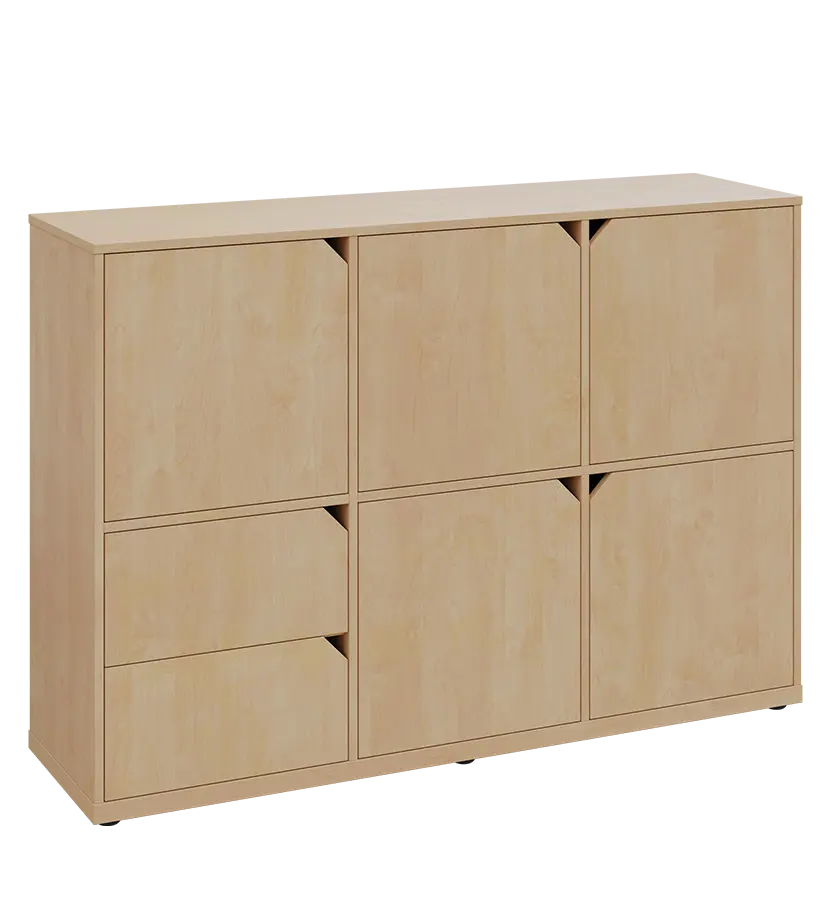 KU3-15DZ2 P skříňka 5-dvéřová, zásuvky, 1054x1522x400 mm, provedení pravé, bříza irská