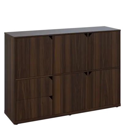 KU3-15DZ2 P skříňka 5-dvéřová, zásuvky, 1054x1522x400 mm, provedení pravé, ořech královský