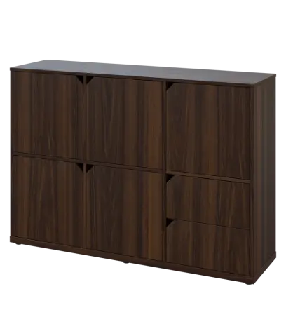 KU3-15DZ2 L skříňka 5-dvéřová, zásuvky, 1054x1522x400 mm, provedení levé, ořech královský