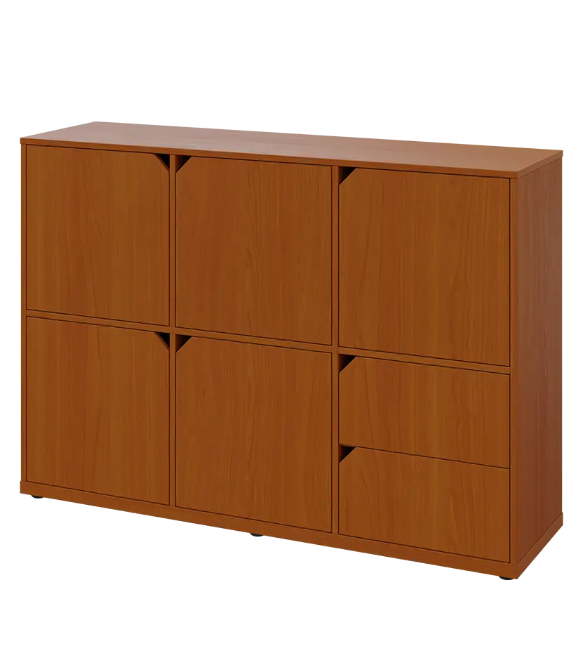 KU3-15DZ2 L skříňka 5-dvéřová, zásuvky, 1054x1522x400 mm, provedení levé, třešeň šumavská