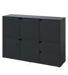 KU3-15DZ2 L skříňka 5-dvéřová, zásuvky, 1054x1522x400 mm, provedení levé, antracit