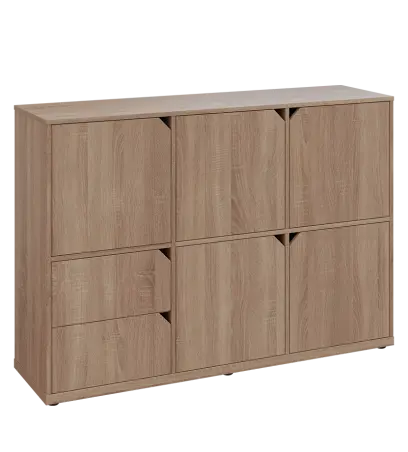 KU3-15DZ2 P skříňka 5-dvéřová, zásuvky, 1054x1522x400 mm, provedení pravé, dub bardolino