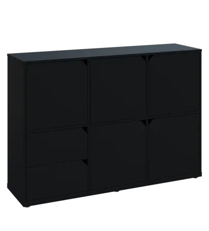 KU3-15DZ2 P skříňka 5-dvéřová, zásuvky, 1054x1522x400 mm, provedení pravé, černá