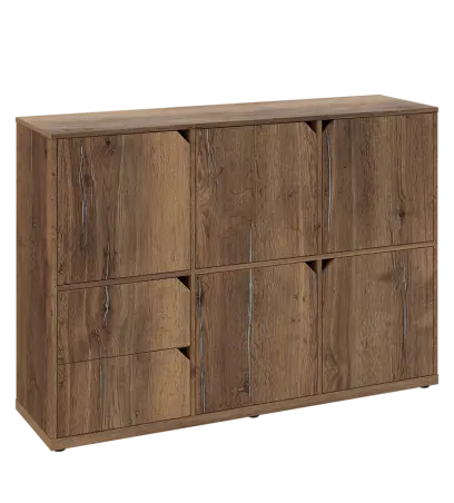 KU3-15DZ2 P skříňka 5-dvéřová, zásuvky, 1054x1522x400 mm, provedení pravé, dub halifax cínový