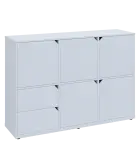 KU3-15DZ2 P skříňka 5-dvéřová, zásuvky, 1054x1522x400 mm, provedení pravé, bílá sněžná