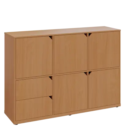 KU3-15DZ2 P skříňka 5-dvéřová, zásuvky, 1054x1522x400 mm, provedení pravé, buk Royal