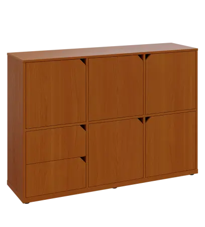 KU3-15DZ2 P skříňka 5-dvéřová, zásuvky, 1054x1522x400 mm, provedení pravé, třešeň šumavská