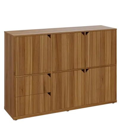 KU3-15DZ2 P skříňka 5-dvéřová, zásuvky, 1054x1522x400 mm, provedení pravé, ořech světlý