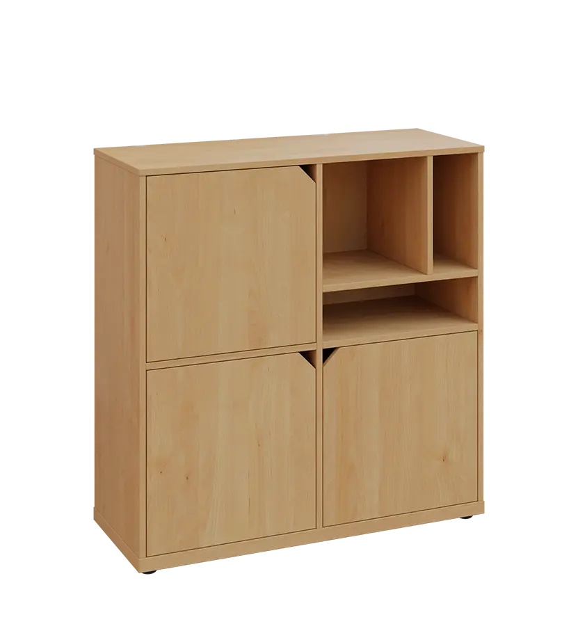 KU3-10DN3 P skříňka 3-dvéřová, niky, 1054x1022x400 mm, provedení pravé, javor horský