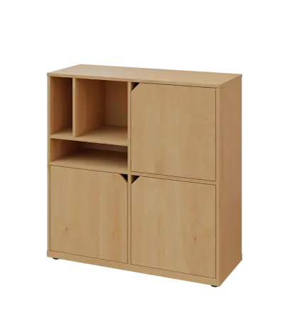 KU3-10DN3 L skříňka 3-dvéřová, niky, 1054x1022x400 mm, provedení levé, javor horský