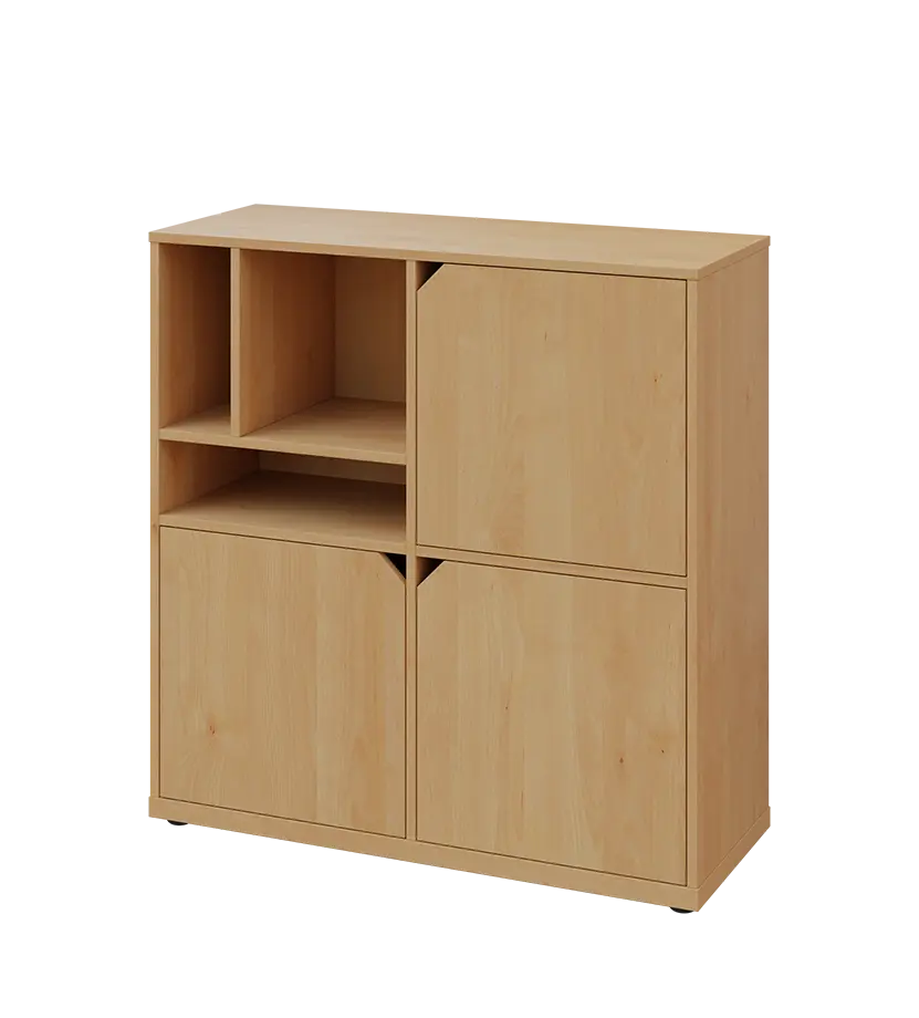 KU3-10DN3 L skříňka 3-dvéřová, niky, 1054x1022x400 mm, provedení levé, javor horský