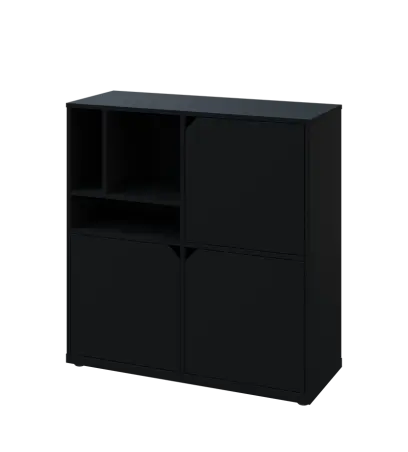 KU3-10DN3 L skříňka 3-dvéřová, niky, 1054x1022x400 mm, provedení levé, černá