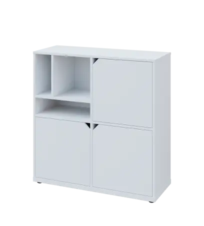 KU3-10DN3 L skříňka 3-dvéřová, niky, 1054x1022x400 mm, provedení levé, bílá