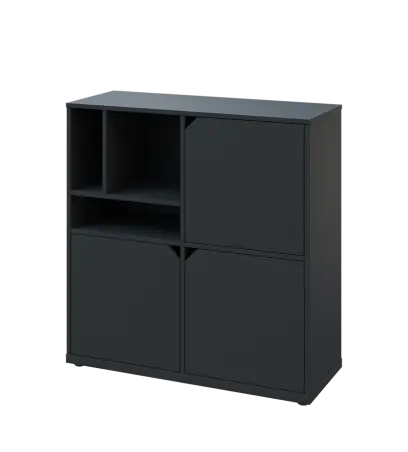 KU3-10DN3 L skříňka 3-dvéřová, niky, 1054x1022x400 mm, provedení levé, antracit